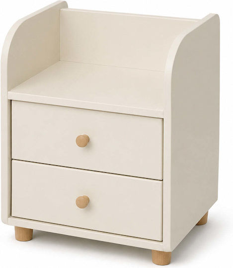 Nachttisch Holz Ecru 52x30x60cm