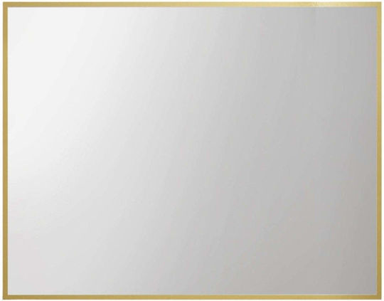 Edaxo Rectangular Bathroom Mirror from Metal 60x80cm Gold