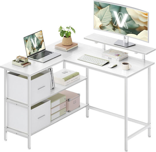 Γωνιακό Γραφείο Gaming 115x105x90εκ. Maple White