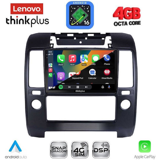Lenovo Автомобилна Аудио Система за Nissan Navara 2006-2011 с A/C (Bluetooth/USB/Вграден Wi-Fi/GPS/Apple CarPlay/Android Auto) с Touch Screen 9"
