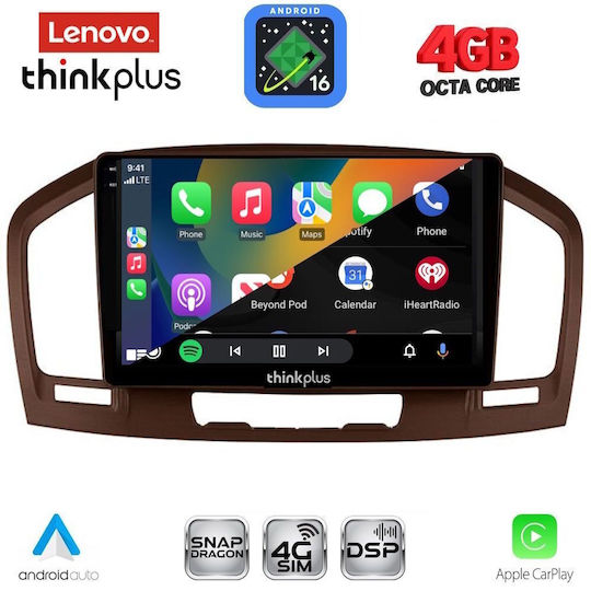 Lenovo Автомобилна Аудио Система за Opel Insignia Bluetooth USB WiFi GPS Apple CarPlay Android Auto с Touch Screen 9"