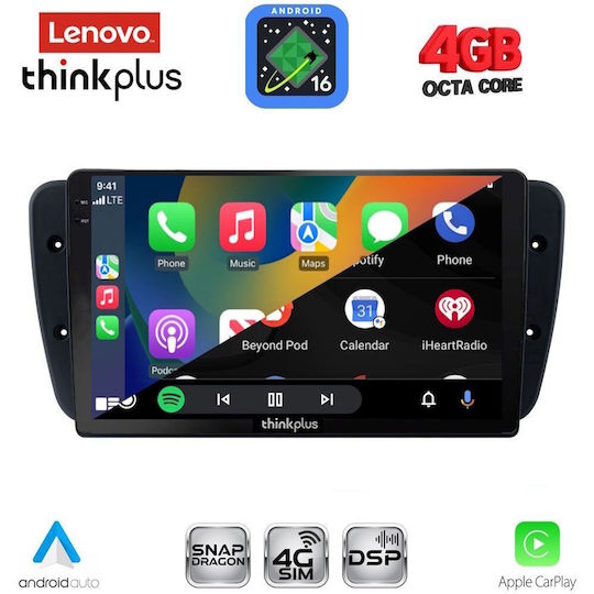 Lenovo Автомобилна Аудио Система за Seat Ibiza 2008-2015 (Bluetooth/USB/Вграден Wi-Fi/GPS/Apple CarPlay/Android Auto) с Touch Screen 9"