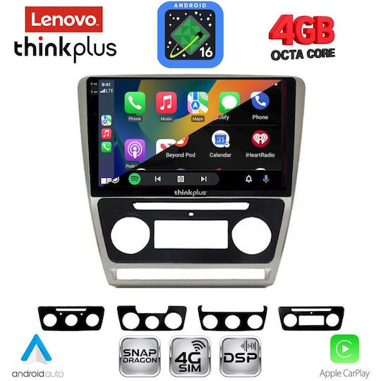 Lenovo Автомобилна Аудио Система за Skoda Octavia 2005-2012 с Clima (Bluetooth/USB/Wi-Fi/GPS/Apple CarPlay/Android Auto) с Touch Screen 10"