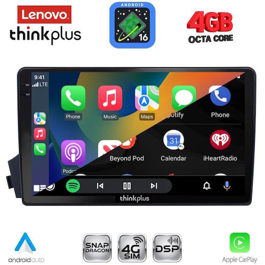 Lenovo Автомобилна Аудио Система За Ssangyong Actyon / Kyron 2006-2015 Bluetooth USB WiFi GPS Apple CarPlay Android Auto С Touch Screen 9"