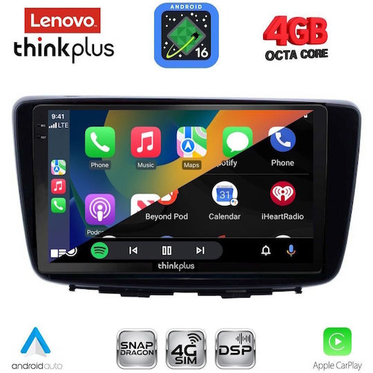 Lenovo Car Audio System for Suzuki Baleno 2016-2022 (Bluetooth/USB/WiFi/GPS/Apple CarPlay/Android Auto) with 9" Touch Screen