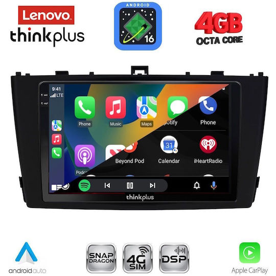 Lenovo Автомобилна Аудио Система За Toyota Avensis 2009-2015 Bluetooth USB Вграден Wi-Fi GPS Apple CarPlay Android Auto С Touch Screen 9"