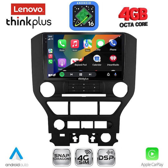 Lenovo Автомобилна Аудио Система за Ford Mustang 2015-2020 Bluetooth USB Вграден Wi-Fi GPS Apple CarPlay Android Auto с Touch Screen 9"