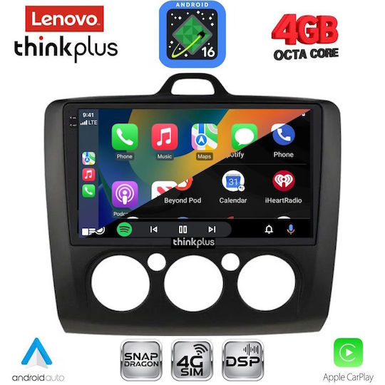 Lenovo Sistem Audio Auto Pentru Ford Focus 2005-2012 Cu A/C Bluetooth USB Wi-Fi GPS Apple CarPlay Android Auto Cu Ecran Tactil 9"