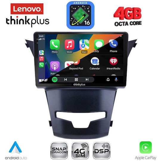 Lenovo Car Audio System for Ssangyong Korando 2014-2019 (Bluetooth/USB/WiFi/GPS/Apple CarPlay/Android Auto) with 9" Touch Screen