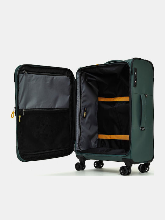 Mandarina Duck Eco Coated Μεσαία Βαλίτσα Ταξιδίου Υφασμάτινη Deep Green με 4 Ρόδες Ύψους 67εκ.