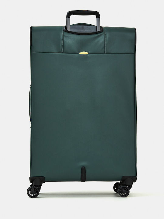 Mandarina Duck Eco Coated Μεγάλη Βαλίτσα Ταξιδίου Υφασμάτινη Deep Green με 4 Ρόδες Ύψους 78εκ.