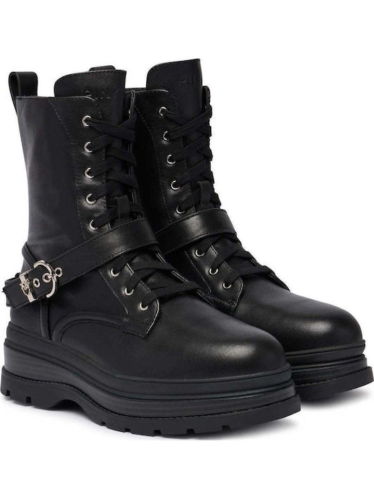 Pinko Leather Women's Black Ankle Boots