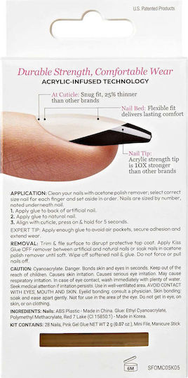 Kiss Salon Acrylic Französische Farb Falsche Nagelspitzen Νυχιών 28 Stück