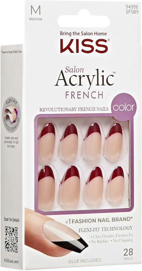 Kiss Salon Acrylic Französische Farb Falsche Nagelspitzen Νυχιών 28 Stück
