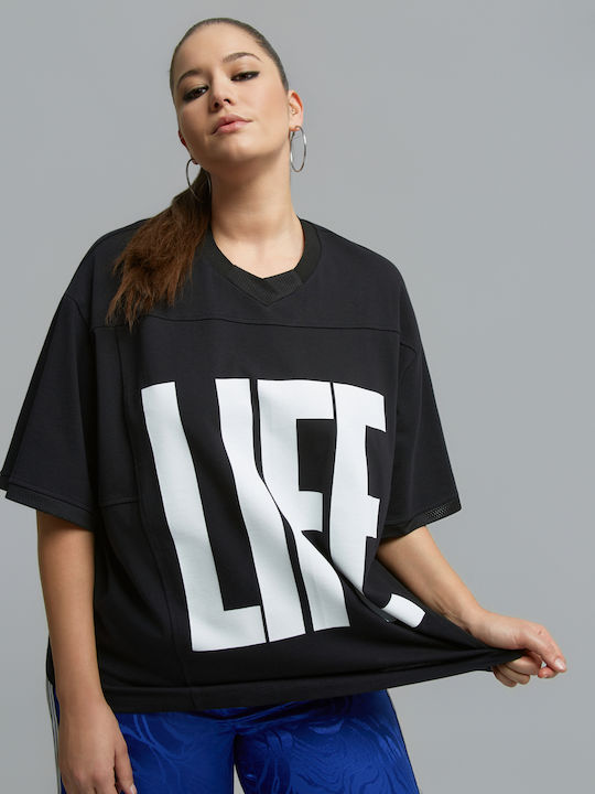Life Tricou Sportiv Damă Negru