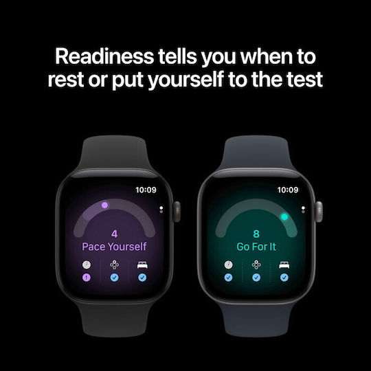 Apple Watch Series 12 Cellular Ceramic 42mm Αδιάβροχο με Παλμογράφο (Pearl White Ceramic case with Sand Sport Band - S/M)