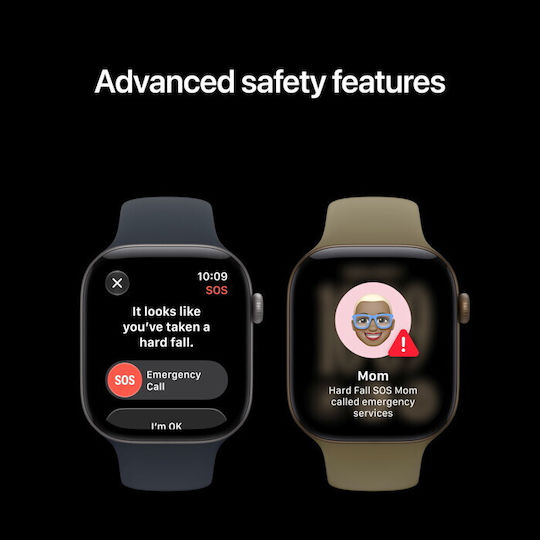 Apple Watch Series 12 Cellular Ceramic 42mm Αδιάβροχο με Παλμογράφο (Pearl White Ceramic case with Sand Sport Band - S/M)