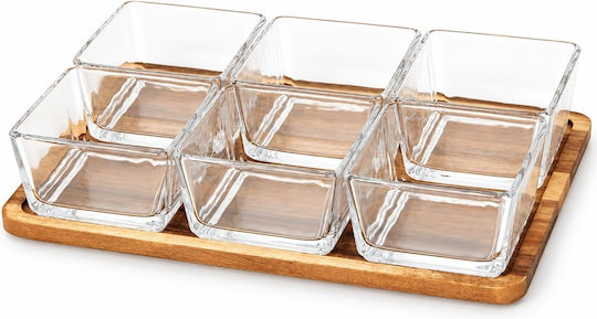 Glass Dessert Tower Stand Transparent Ø29cm 7 Pieces