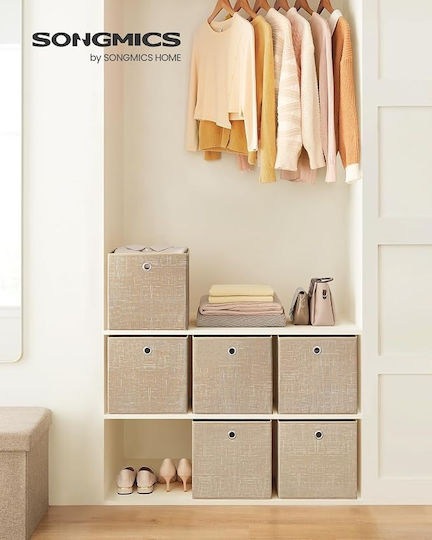 Cutie de Depozitare Din Material Textil Bej 30x30x30cm 6 Bucăți
