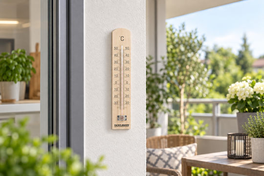 Fackelmann Termometru de Perete din Lemn 18cm Fackelmann Termometru de Perete din Lemn 18cm