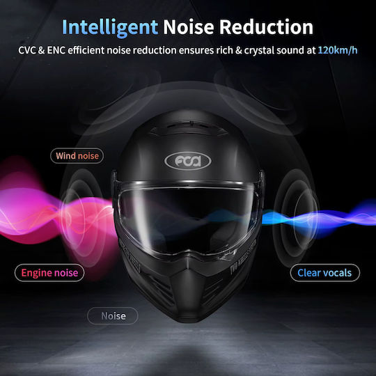 Fodsports FX-S Einzelne Gegensprechanlage für Motorradhelm mit Bluetooth
