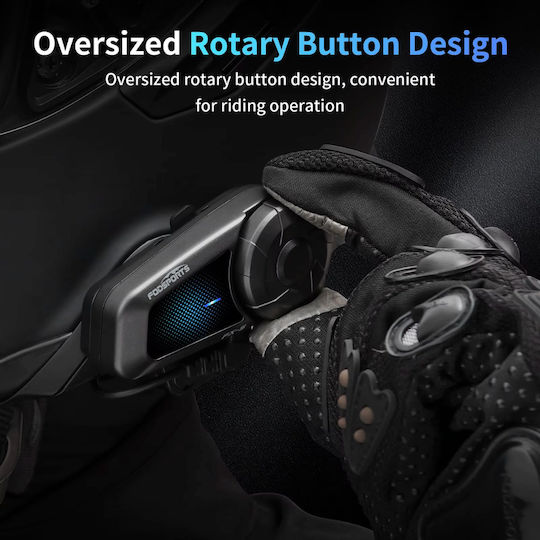 Fodsports FX-S Einzelne Gegensprechanlage für Motorradhelm mit Bluetooth
