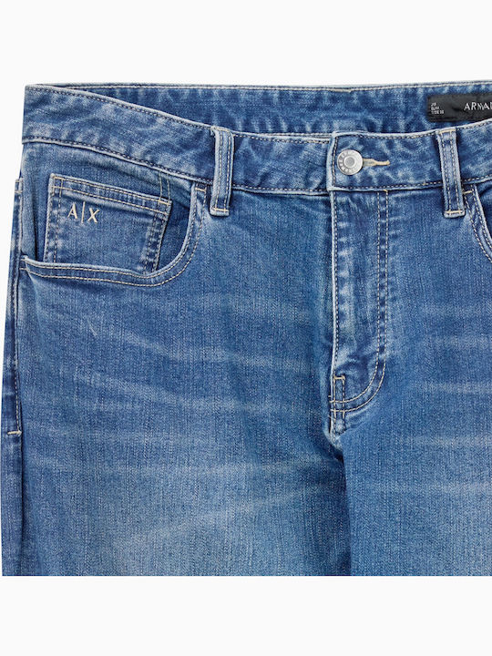 Pantaloni de Blugi pentru Bărbați Elastic Slim Fit Albastru Deschis