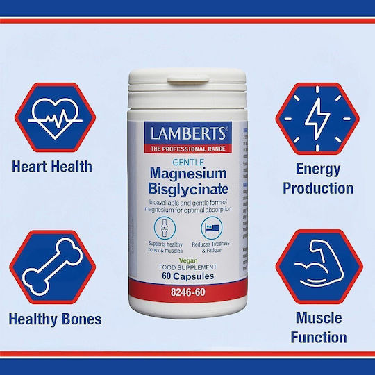 Lamberts Gentle Magnesium Bisglycinate 60 Capsules Lamberts