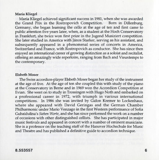 Gubaidulina* Maria Kliegel Elsbeth Moser Kathrin Rabus Camerata Transsylvanica György Selmeczi Seven Words Silenzio In Croce Cd