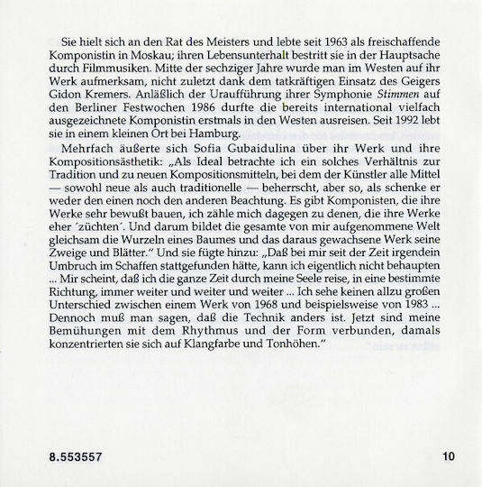 Gubaidulina* Maria Kliegel Elsbeth Moser Kathrin Rabus Camerata Transsylvanica György Selmeczi Seven Words Silenzio In Croce Cd