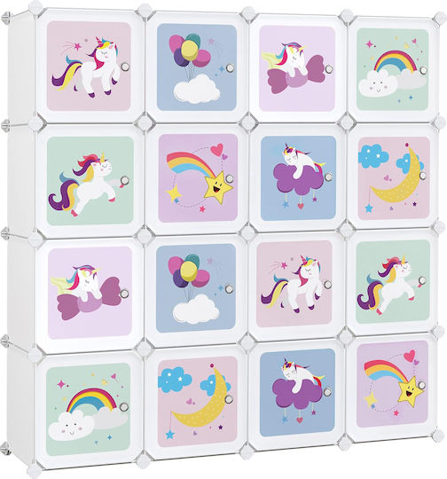 Songmics Plastic White Toy Storage System 123x31x123cm