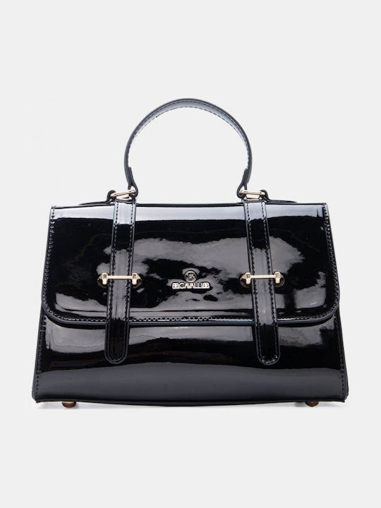 Stoff Damen Handtasche Handtasche Schwarz