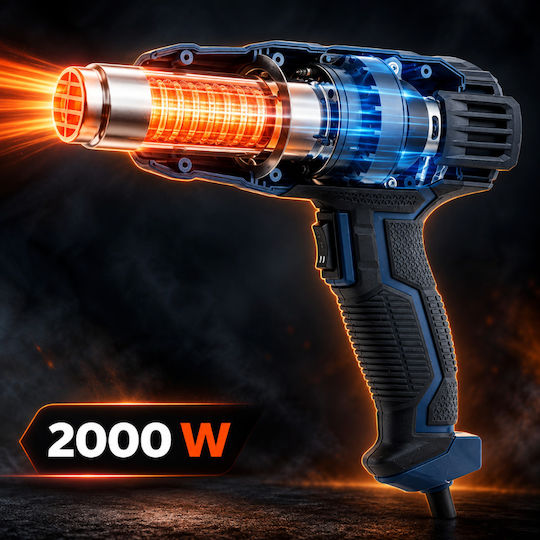 ED761 Pistol Termic 2000W cu Setare de Temperatură până la 350°C