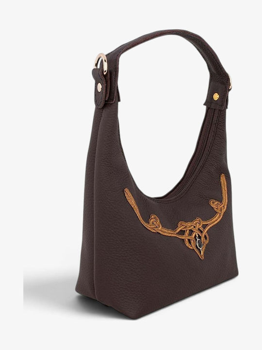 Damen Schultertasche Schwarzes Leder