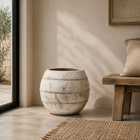 Artekko Concrete Flower Pot Beige 44.5x44.5x35.5cm
