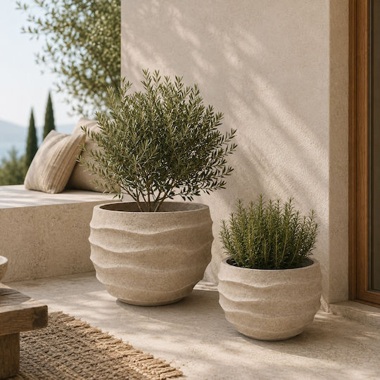 Artekko Concrete Flower Pot Beige 40.5x40.5x38 cm