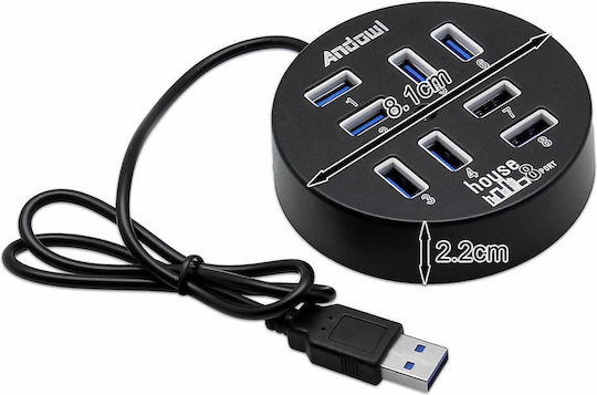 Andowl Hub 12 Θυρών USB 3.0 με σύνδεση USB-A Μπλε