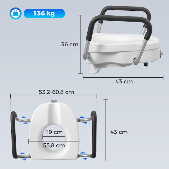 HomCom Ανυψωτικό Κάθισμα Τουαλέτας 713-218V00WT