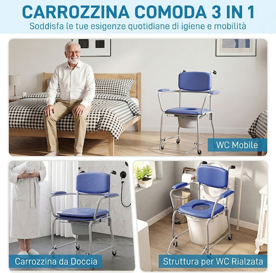 HomCom Toilet Chair with Backrest 713-217V00BU
