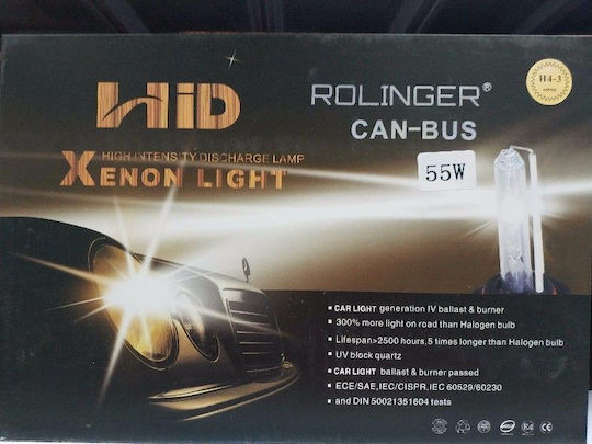 Car Xenon Lighting Kit H4 Can bus 55W 12V 6000K Cold White