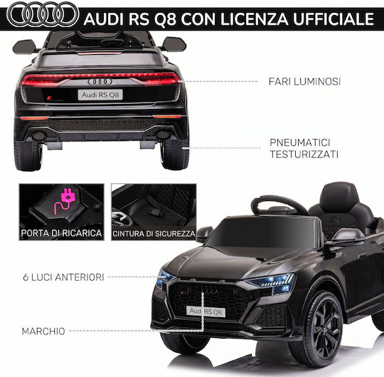 Audi RS Q8 Einsitzer mit Fernbedienung Lizensiert 6 Volt Schwarzes für 3+ Jahre