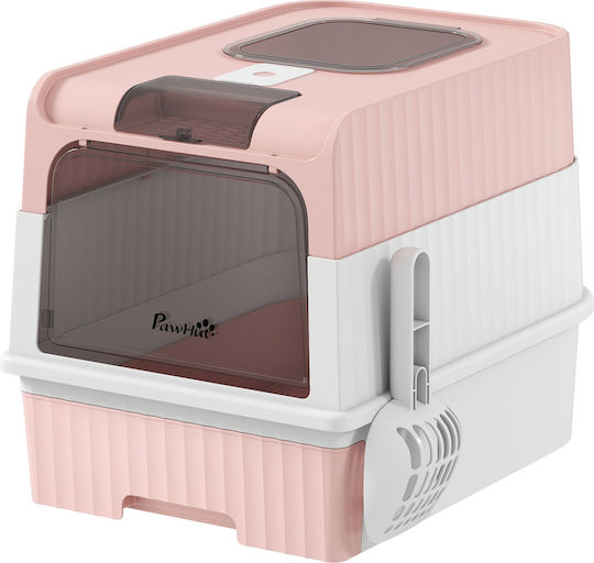 Pawhut Closed Cat Toilet with Filter Pink W48 x D35 x H36cm