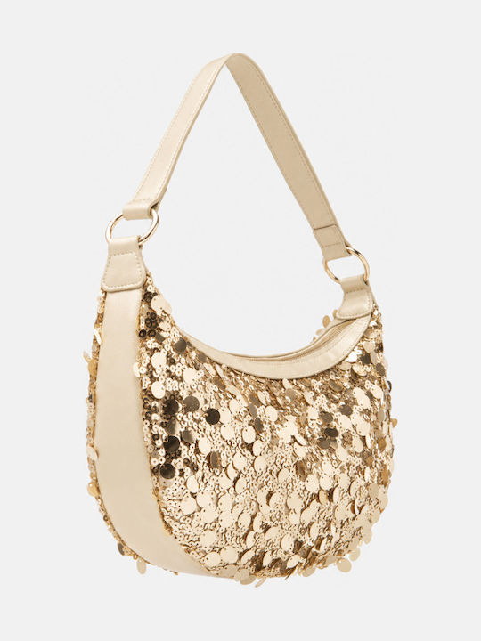 Fabric Women's Handbag Shoulder Gold