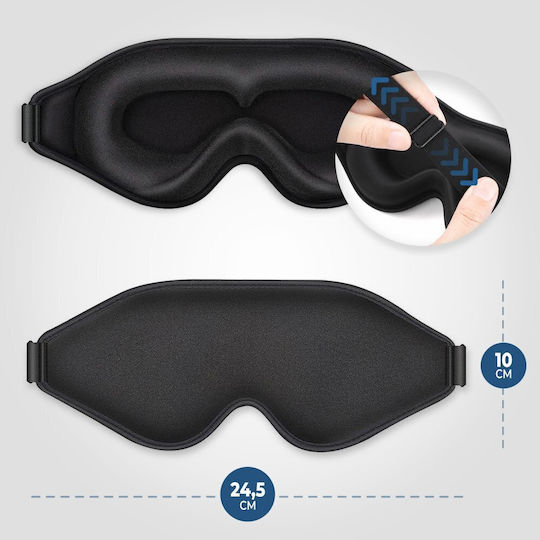 Premium Premium Polyester Schlafmaske mit Etui Schwarz