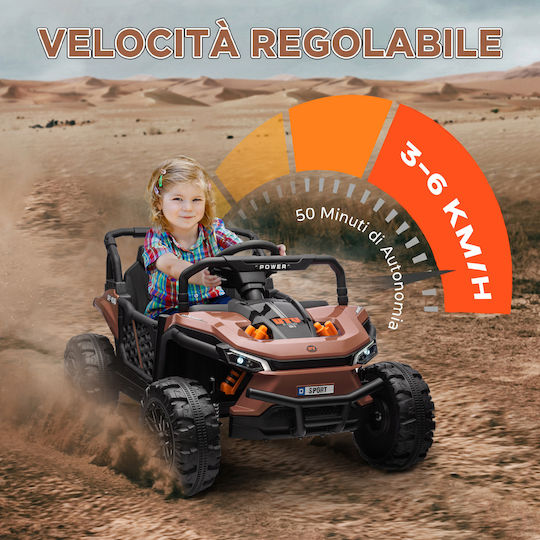 UTV Διθέσιο με Τηλεκοντρόλ 12 Volt Καφέ για 3+ Ετών