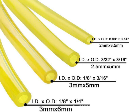 Flexible Fuel Hoses for Gasoline-Powered Lawn Mowers & Brush Cutters 3 × 5 Mm