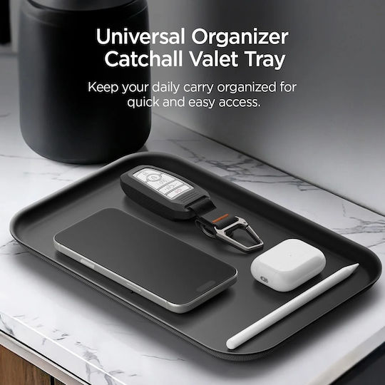 Spigen Диск за Организация Sectional Catchall Tray Ld402 Ahp10135 Многофункционална Организация Стабилен Противоплъзгащ Дизайн Силиконова Основа Черен
