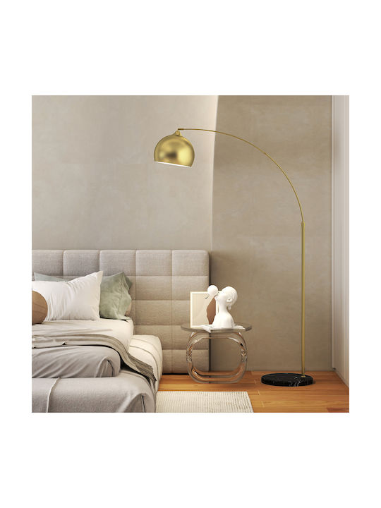 HomCom Vintage Floor Lamp with Lamp Bulb Base for E27 Gold