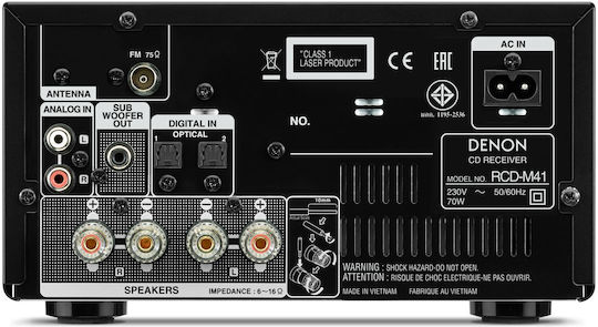 Denon Аудиосистема 2.0 D-M41 RCD-M41 BL + SC-M41 BL 60W с CD / Digital Media Player и Bluetooth Черен