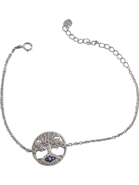 Prince Silvero Damentrailing mit Auge-Design aus Silber mit Zirkon 16cm